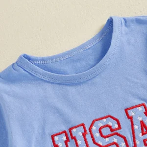 Adorable Toddler Girl Independence Day Tee