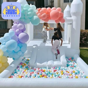 Inflatable Mini Bouncy Castle With Slide Ball Pit and Blower
