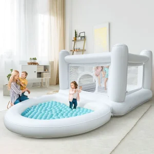 White Bounce House with Pump