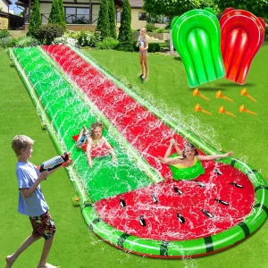 Watermelon Lawn Water Slides with 2 Bodyboards